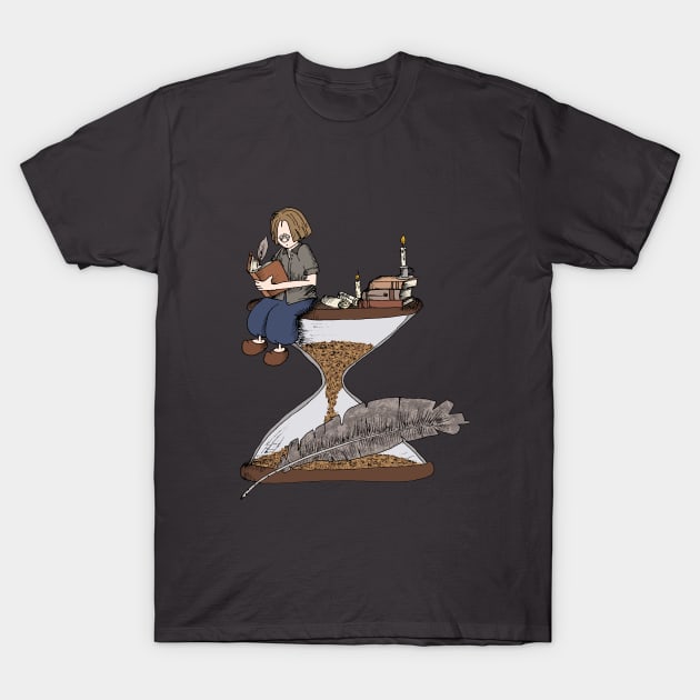 Feather & hourglass 1 T-Shirt by LucyNuzit